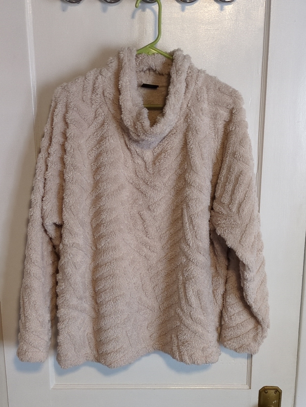 Eddie Bauer Plush Cowl Neck Sweater in Light Cream
